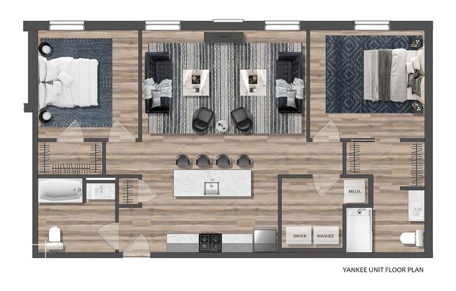 2 beds, 2 baths, $2,361, Unit 1050 N 4th St. Apt. 423