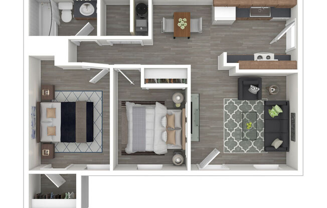 2 beds, 1 bath, 950 sqft, $1,318