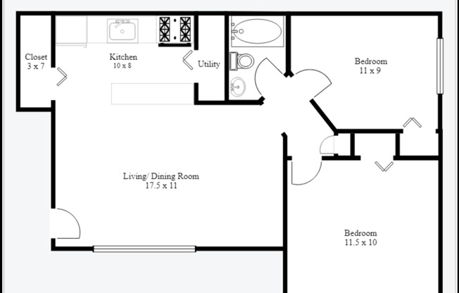 2 beds, 1 bath, 650 sqft, $1,210, Unit 4229 #A