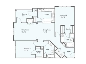 2 beds, 2 baths, 1,212 sqft, $2,053