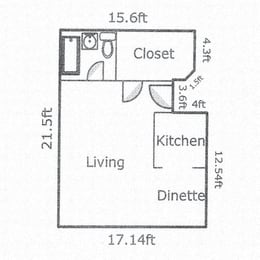 Studio, 1 bath, 329 sqft, $649