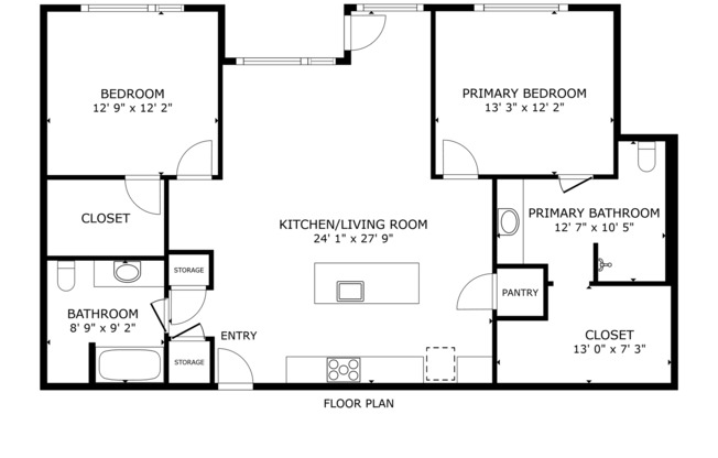 2 beds, 2 baths, 1,257 sqft, $1,729, Unit 403