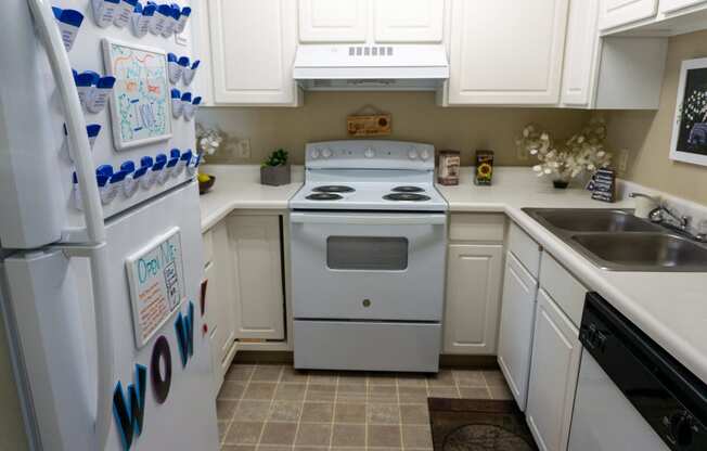 this is a photo of the kitchen in the 1 bedroom clipper floor plan at nant