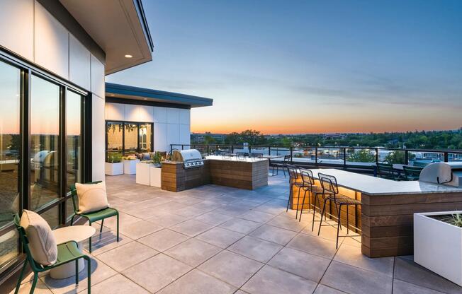 Take in the outdoors while you dine al fresco or simply socialize on our rooftop terrace.