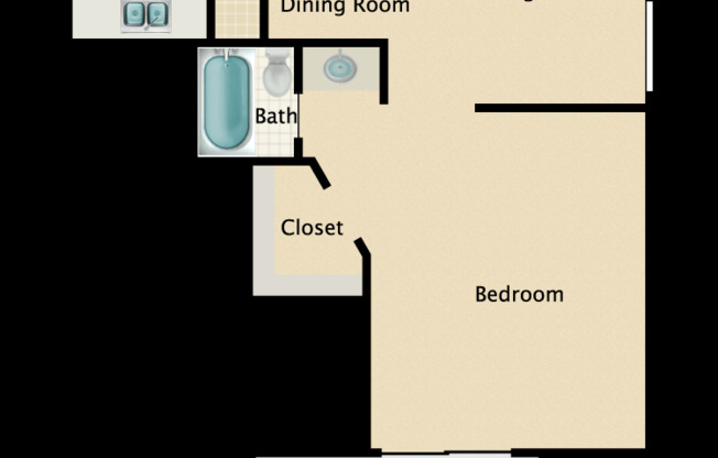 1 bed, 1 bath, 526 sqft, $710