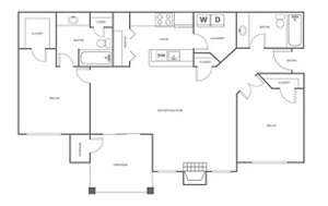 2 beds, 2 baths, 1,158 sqft, $2,553
