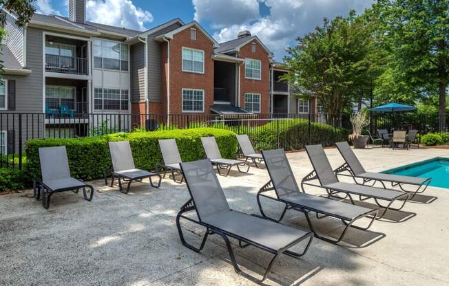 Sundeck with Pool Chairs located at Twenty35 Timothy Woods in Athens, GA 30606