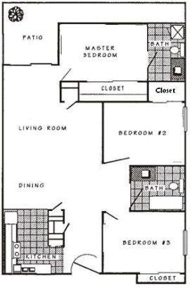 3 beds, 2 baths, 1,030 sqft, $2,000, Unit 125