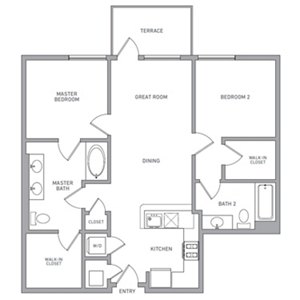 2 beds, 2 baths, 992 sqft, $4,370