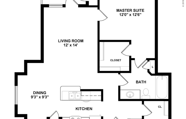 1 bed, 1 bath, 847 sqft, $1,595