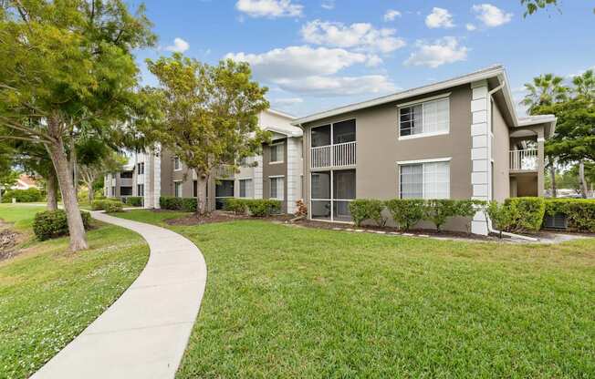 Outdoor walkway and patios | Promenade at Reflection Lakes