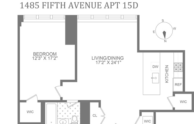 1 bed, 1 bath, 860 sqft, $4,000, Unit 15D