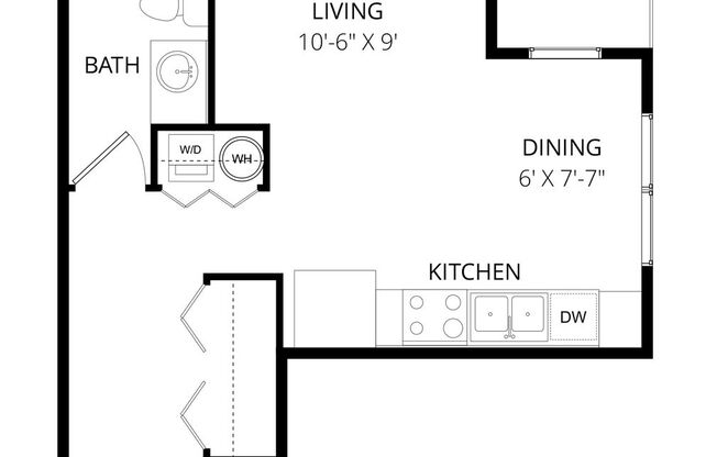 Studio, 1 bath, 409 sqft, $1,650, Unit C203