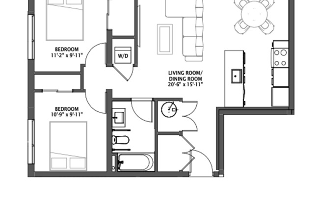 2 beds, 1 bath, 845 sqft, $1,778, Unit Unit 302