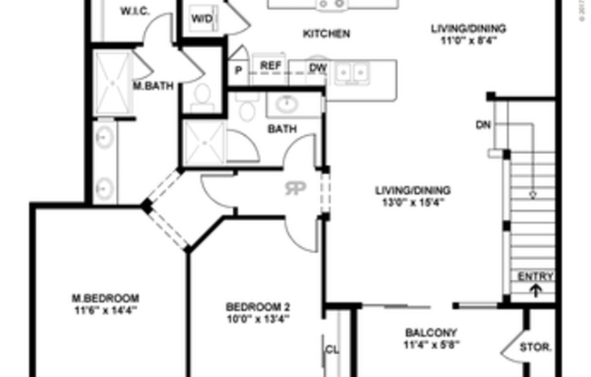 2 beds, 2 baths, 1,263 sqft, $1,974