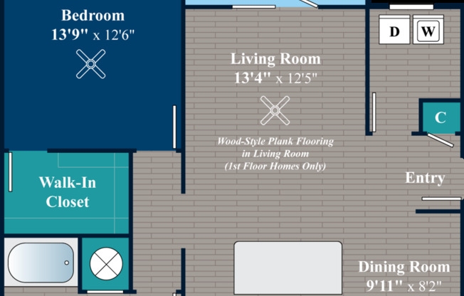 1 bed, 1 bath, 915 sqft, $1,429