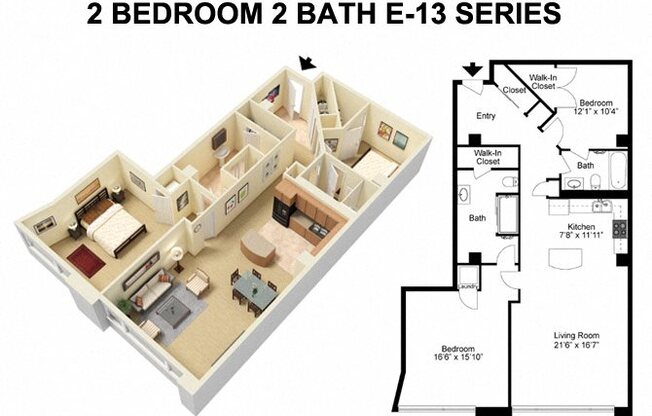 2 beds, 2 baths, 1,435 sqft, $1,787