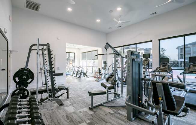 Two Level Fitness Center at Cue Luxury Apartments, Cypress