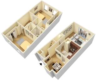 2 beds, 1.5 baths, 1,350 sqft, $1,099