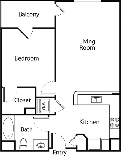 1 bed, 1 bath, 693 sqft, $2,778