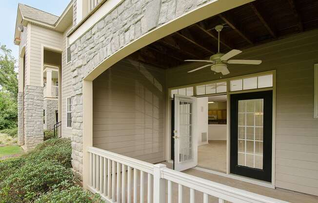 living room and patio