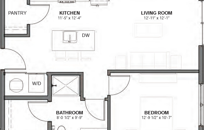 1 bed, 1 bath, 631 sqft, $1,350