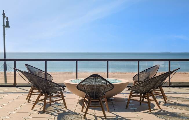 Fire pit with ocean view - BLVD at Revere Beach