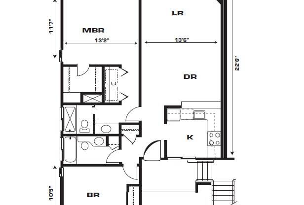 Two bedroom, Two bath Apartment