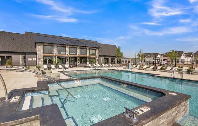 Slate at Fishers District Modern Villas and Townhomes in Fishers, Indiana Pool and Hot Tub