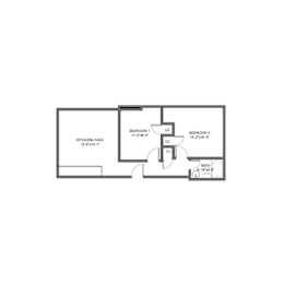 2 beds, 1 bath, 612 sqft, $1,825