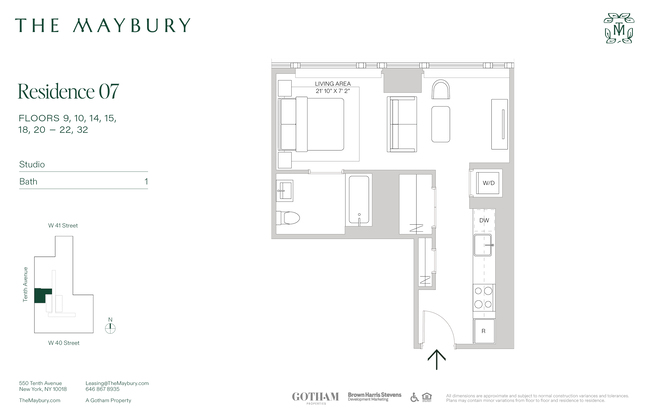 Studio, 1 bath, $4,500, Unit 2007