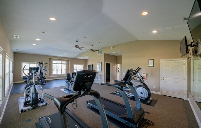 Cardio Machines In Gym at Fieldstream Apartment Homes, Ankeny, IA