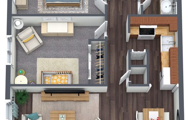 2 beds, 1 bath, 830 sqft, $1,398, Unit E-204