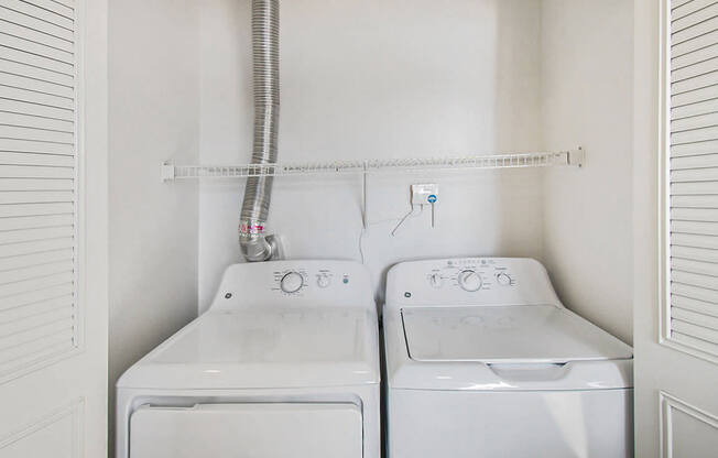 A full size washer and dryer at West Hampton Park Apartments in Elkhorn, NE 68022