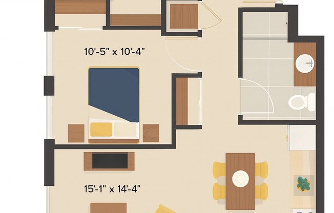 2 beds, 2 baths, 782 sqft, $2,000, Unit 401