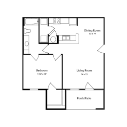 1 bed, 1 bath, 742 sqft, $1,210