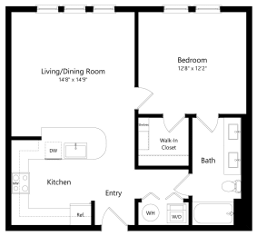 1 bed, 1 bath, 738 sqft, $1,909