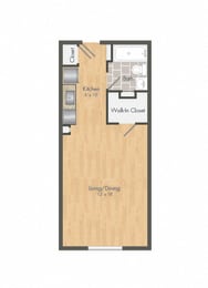 Studio, 1 bath, 380 sqft, $979