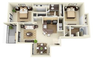 2 beds, 2 baths, 1,218 sqft, $2,684