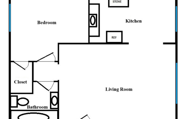 1 bed, 1 bath, 600 sqft, $1,725, Unit 102