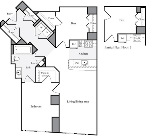 1 bed, 1 bath, 1,042 sqft, $3,730, Unit 02A