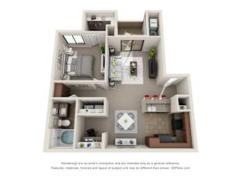1 bed, 1 bath, 812 sqft, $1,299
