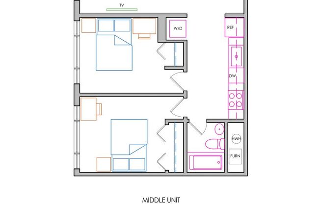 2 beds, 1 bath, 690 sqft, $1,325