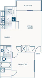 1 bed, 1 bath, 673 sqft, $977