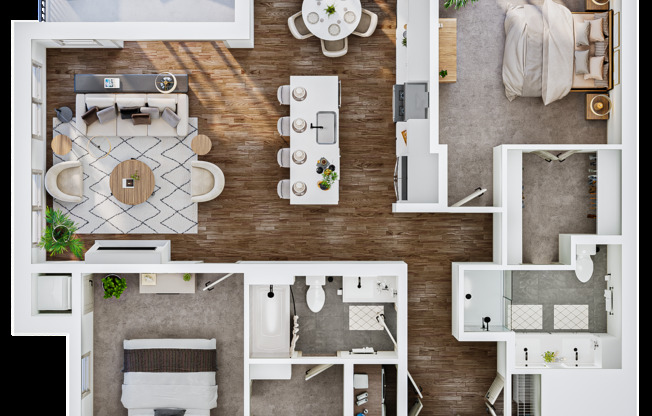 2 beds, 2 baths, 1,398 sqft, $3,180, Unit 105