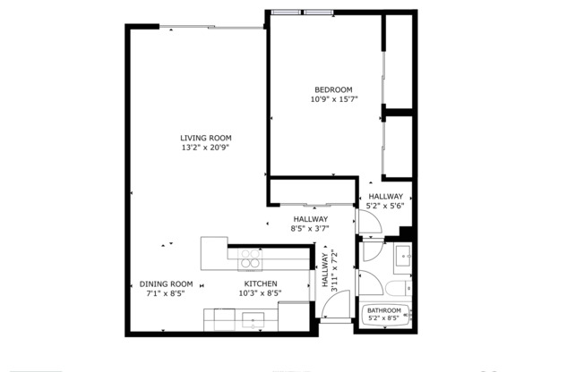 1 bed, 1 bath, 750 sqft, $2,495, Unit 302