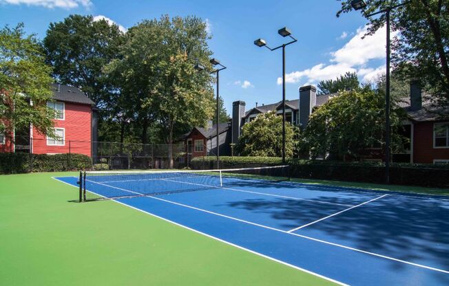 Tennis Court at Elme Druid Hills, Atlanta Georgia