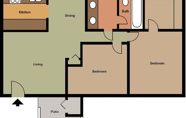 2 beds, 1 bath, 707 sqft, $1,043, Unit 8230