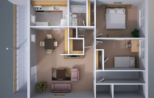 2 beds, 1 bath, 1,173 sqft, $1,880, Unit C11