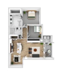 2 beds, 2 baths, 1,025 sqft, $1,572